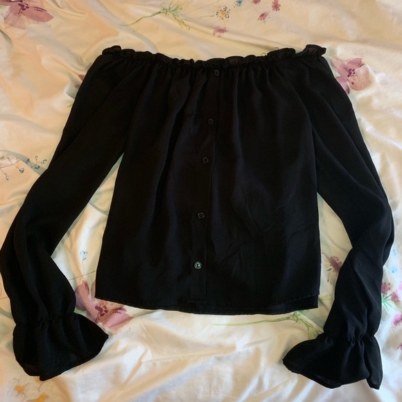 Black Off The Shoulder Blouse - Picture 1 of 1